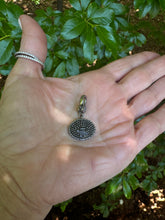 Pave Diamond and Black Spinel Disc with Lobster Claw