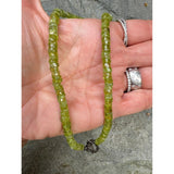 Peridot Faceted Beaded Necklace with Diamond Clasp