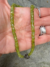 Peridot Faceted Beaded Necklace with Diamond Clasp