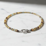 Graduated Zircon Faceted Beaded Necklace with Diamond Clasp