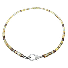 Graduated Zircon Faceted Beaded Necklace with Diamond Clasp