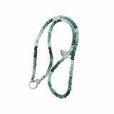 Grandidierite Ombré Beaded Necklace with Diamond Clasp
