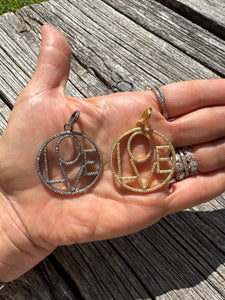 Pave Diamond Love Pendant