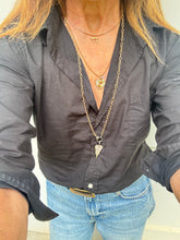 Gold Etched Chain with Diamond Clasp