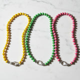 Two Color Way Opal Beaded Necklace with Diamond Clasp