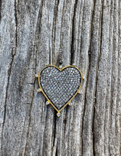 Two Tone Pave Diamond Heart Pendant