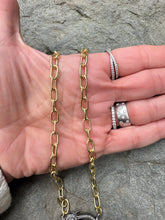Gold Rounded Paper Clip Chain with Diamond Clasp