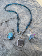 Apatite Beaded Heishi Necklace with Diamond Clasp