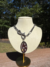 Sterling Silver Oval with Diamond Moon and Stars Pendant