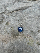 Mini Kyanite Square with Pave Diamond Pendant