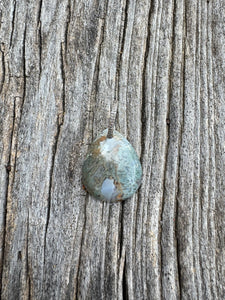 Moss Agate Teardrop Pendant with Double Diamond Row Bail