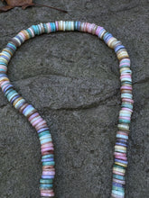 Pastel Shell Heishi Beaded Necklace with Diamond Clasp