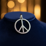 Pave Diamond Peace Pendant