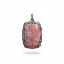 Rhodochrosite and Diamond Pendant