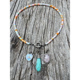 Ethiopian Candy Colored Opal Beaded Necklace with Diamond Clasp