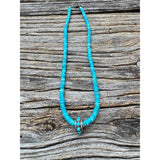 Turquoise Heishi Necklace with Diamond and Turquoise Bead