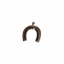 Rose Gold, Black Spinel and Diamond Horseshoe Pendant