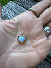 Opal Mini Heart with Sapphire Border set it 14k Gold