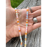 Ethiopian Candy Colored Opal Beaded Necklace with Diamond Clasp