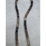 Smokey Quartz Faceted Ombré Beaded Necklace with Pave Diamond Clasp