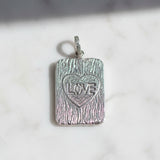 Pave Diamond and Texture Dog Tag Pendant