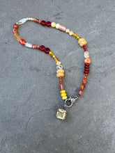 Hodgepodge Orange Opal Beaded Necklace with Diamond Clasp