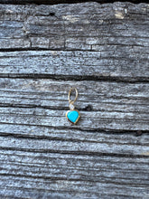 Mini Turquoise Heart with Diamond Solitaire Set in 14k Gold