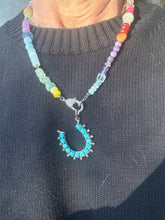Hodgepodge Gemstone Beaded Necklace with Heart Diamond Clasp