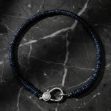 Iolite Heishi Necklace with Diamond Clasp