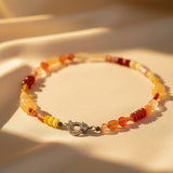 Hodgepodge Orange Opal Beaded Necklace with Diamond Clasp