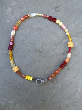 Hodgepodge Orange Opal Beaded Necklace with Diamond Clasp