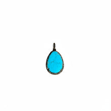 Turquoise with Diamond Border Pendant