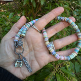 Pastel Shell Heishi Beaded Necklace with Diamond Clasp