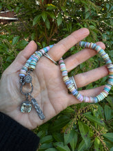 Pastel Shell Heishi Beaded Necklace with Diamond Clasp