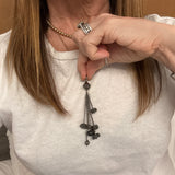 Labradorite and Chain Tassel with Diamond Details