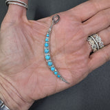 Pave Diamond and Turquoise Crescent Moon Pendant