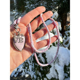 Spiny Oyster Shell Beaded Necklace with Diamond Clasp