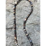 Australian Brown Bolder Opal Beaded Necklace with Diamond Clasp