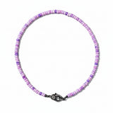 Purple Sugilite Opal Beaded Necklace with Diamond Clasp