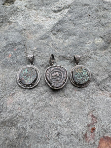 Coin Pendants with Diamond Details