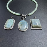 Aquamarine and Diamond Pendants