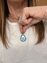 Larimar and Diamond Pendants