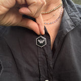 Octagon Onyx Pendant with Diamond Butterfly