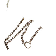 Rose Gold Round Link Chain Necklace with Large Diamond Clasp