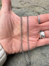 Sterling Silver Oval Textured Chain with Diamond clasp