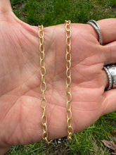 Gold Etched Chain with Diamond Clasp