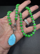 Two Color Way Beaded Necklace with Diamond Clasp