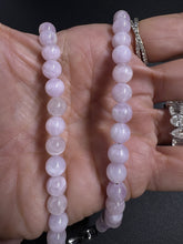 Kunzite Round Beaded Necklace with Diamond Clasp