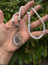 Druzy and Diamond Pendant