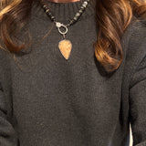 Shell Beaded Necklace with Diamond Clasp